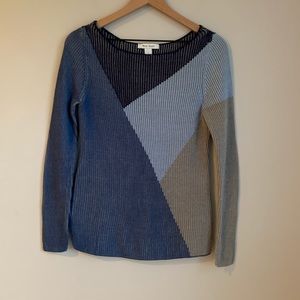 WHBM Blue Colorblock Sweater